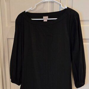Black knee-length dress